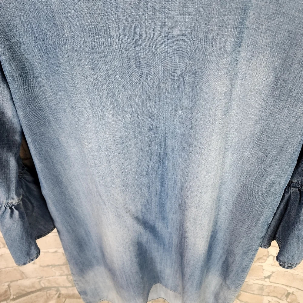 Anthropologie cloth  & stone Tencel Lyocell Dress Chambray Blue Size XS - Picture 6 of 14